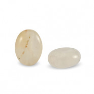Natural stone bead Quartz oval 8x6mm Peachy white